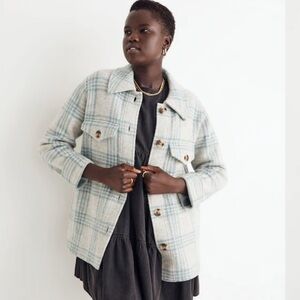 Madewell Boiled Merino Wool Shirt-Jacket in Plaid Shacket Plaid